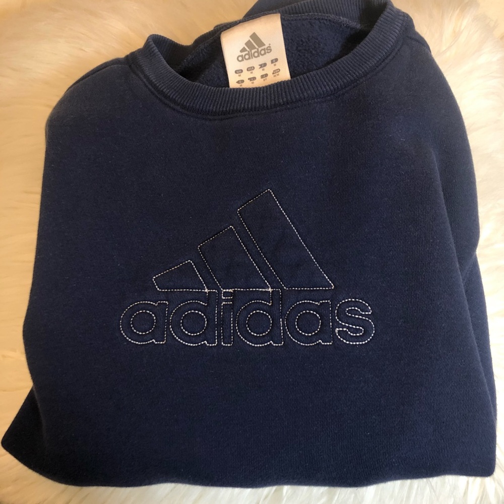 navy blue adidas sweatshirt